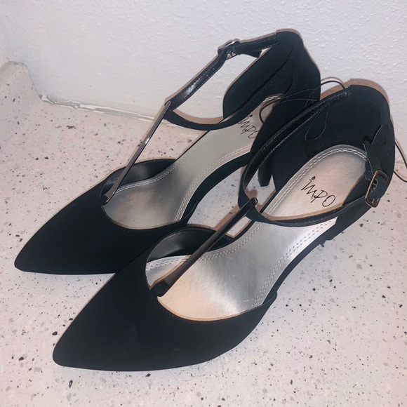 Women’s black strap pointed heels New - Picture 5 of 6